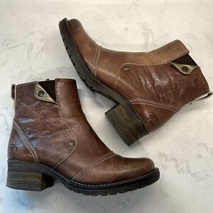 Dromedaris Boots Women 37/7 Brown Leather Ankle Bootie Hippie Outdoor Kassia